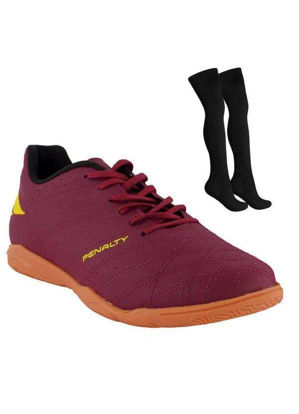 Penalty - Kit Chuteira Futsal Penalty Américas Xxi e Meião Vermelho