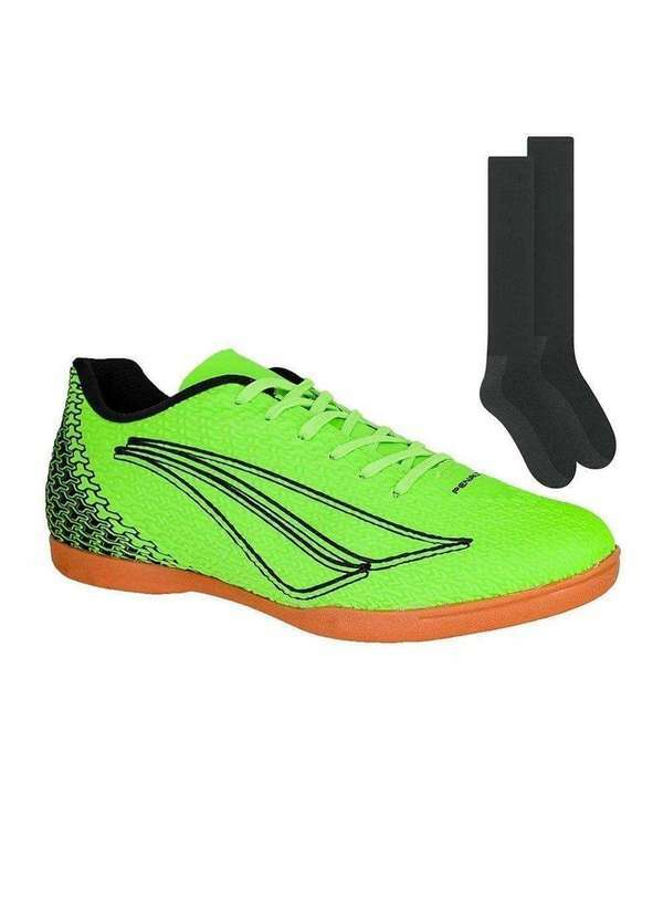 Penalty - Kit Chuteira Futsal Penalty Bravo Xxii e Meião Verde