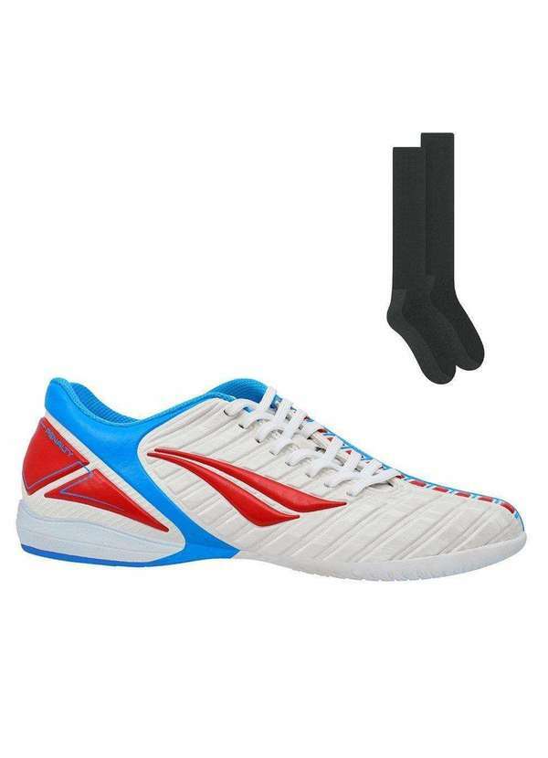 Penalty - Kit Chuteira Futsal Penalty Digital Pró e Meião Branco