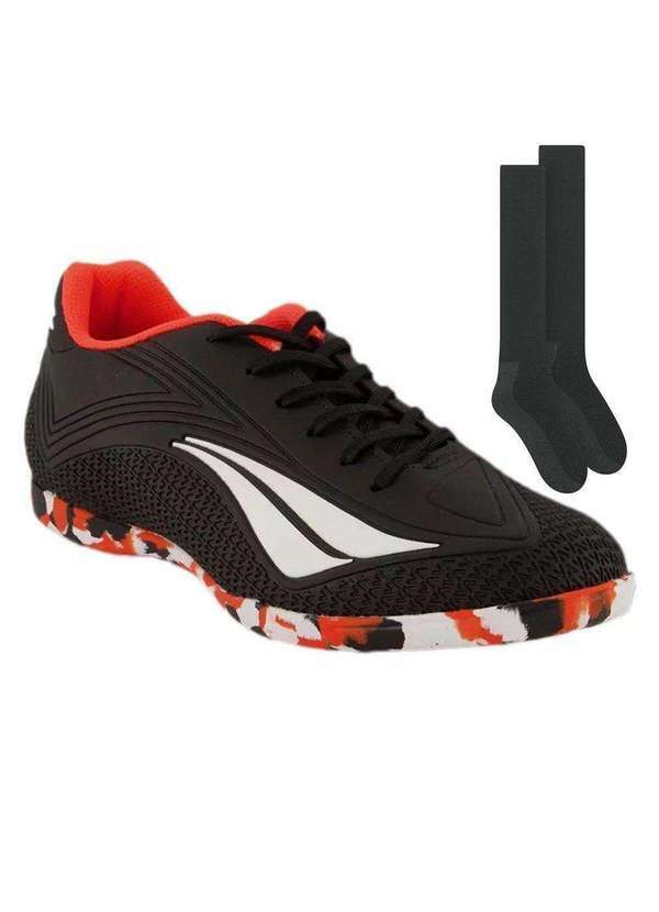 Penalty - Kit Chuteira Futsal Penalty Fúria e par de Meião Preto