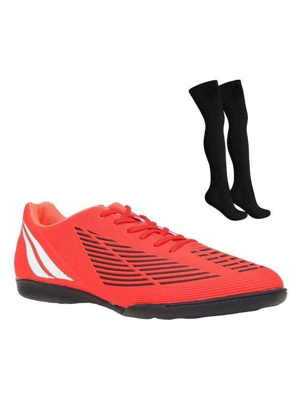 Penalty - Kit Chuteira Futsal Penalty Líder Y-3 e Meião Vermelho