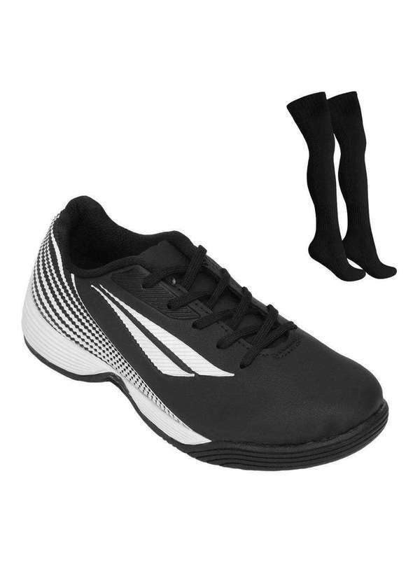 Penalty - Kit Chuteira Futsal Penalty Rocket Turbo Xxi Kids e Meião Preto