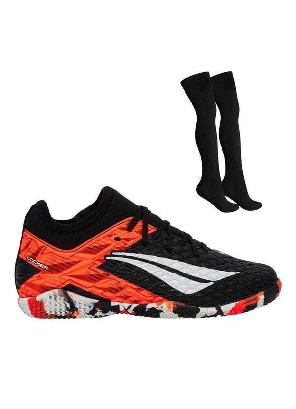 Penalty - Kit Chuteira Futsal Penalty Rx Locker Kids e Meião Preto