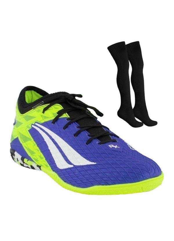 Penalty - Kit Chuteira Futsal Penalty Rx Locker Y-3 e Meião Azul