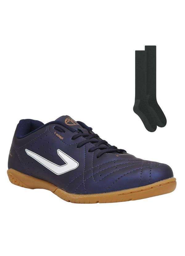 Topper - Kit Chuteira Futsal Topper Boleiro V e Meião Azul