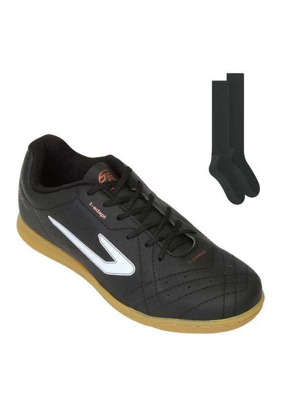 Topper - Kit Chuteira Futsal Topper Boleiro V e Meião Preto