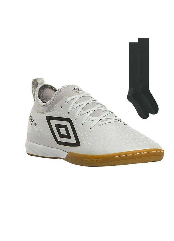 Umbro - Kit Chuteira Futsal Umbro Adamant Club e par de Meião Prata