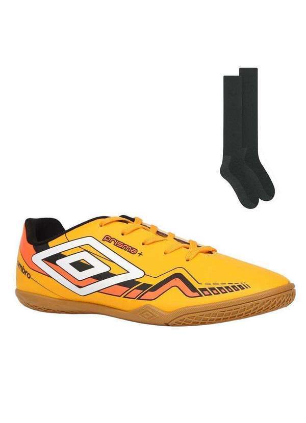 Umbro - Kit Chuteira Futsal Umbro Prisma e Meião Amarelo