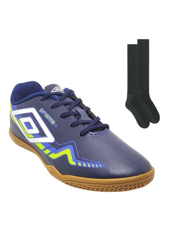 Umbro - Kit Chuteira Futsal Umbro Prisma e Meião Azul