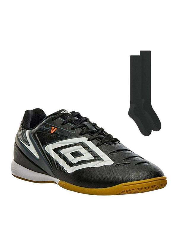 Umbro - Kit Chuteira Futsal Umbro Sala V Club e Meião Preto
