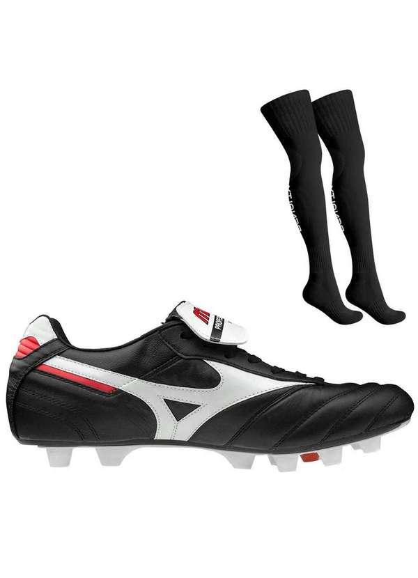 Mizuno - Kit Chuteira Mizuno Morelia Ii Japan e par de Meião Preto