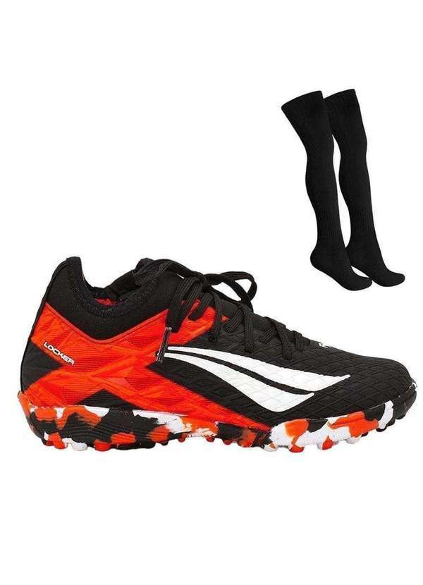 Penalty - Kit Chuteira Society Penalty Rx Locker Kids e Meião Preto
