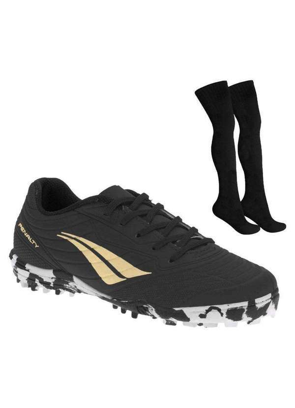 Penalty - Kit Chuteira Society Penaty Matís Xxi Infantil e Meião Preto