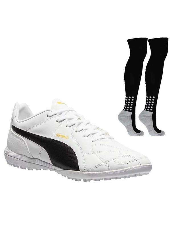Puma - Kit Chuteira Society Puma King Tt e Meião Kit Chuteira Society Puma e Meião