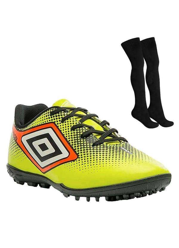Umbro - Kit Chuteira Society Umbro Cannon e Meião Verde