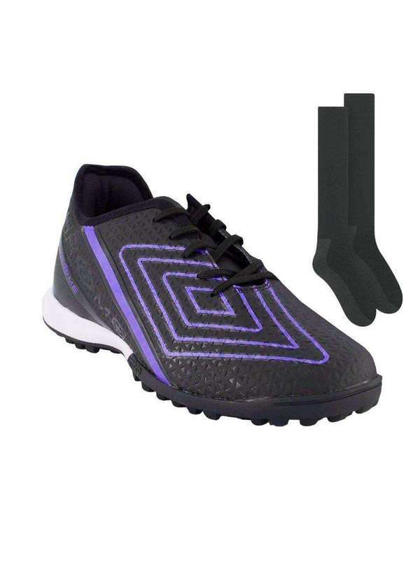 Umbro - Kit Chuteira Society Umbro Chrome e par de Meião Preto
