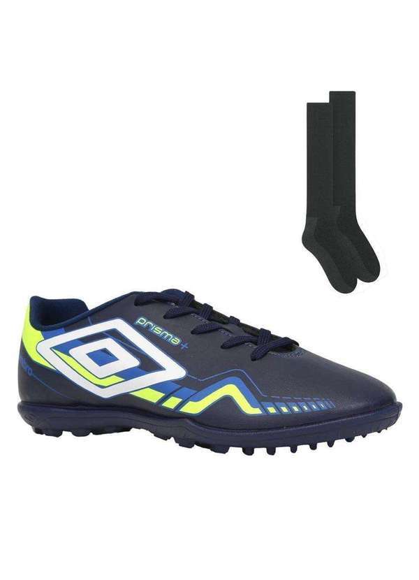 Umbro - Kit Chuteira Society Umbro Prisma e Meião Azul