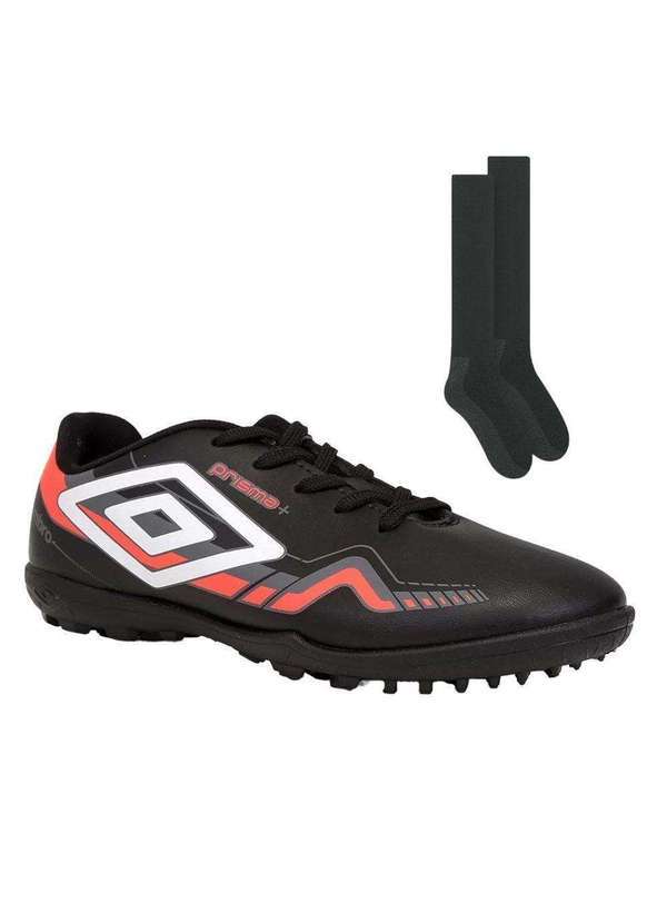 Umbro - Kit Chuteira Society Umbro Prisma e Meião Preto