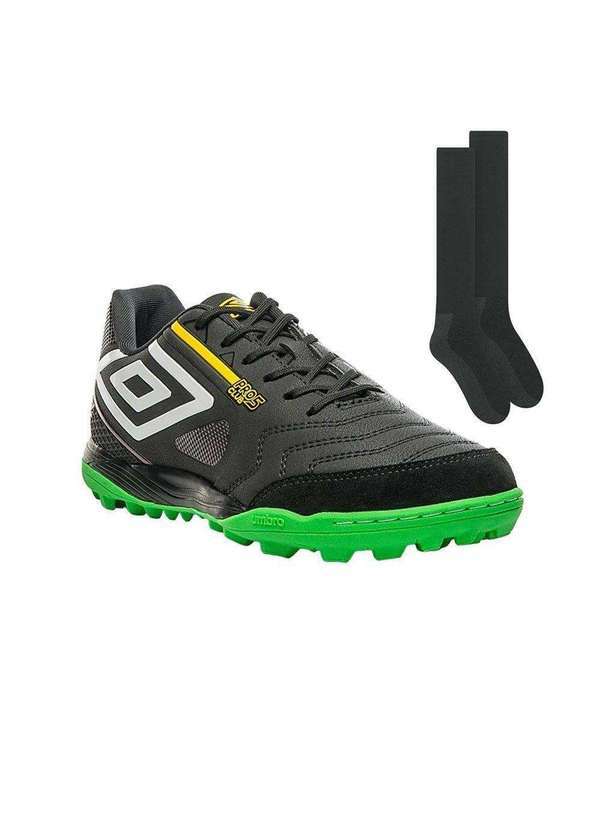 Umbro - Kit Chuteira Society Umbro Pró 5 Bump Club e Meião Preto