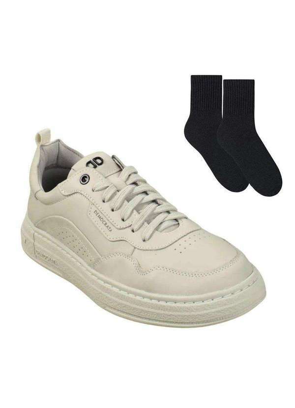 Democrata - Kit Sapatênis Democrata Denim Jake Masculino e par de Meia Bege