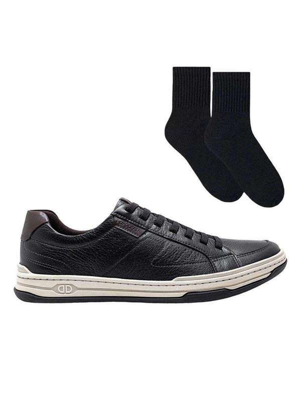 Democrata - Kit Sapatênis Democrata Denim Jay Masculino e par de Meia Preto