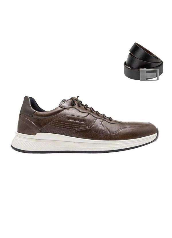 Democrata - Kit Sapatênis Democrata Denim Journey Masculino e Cinto Marrom
