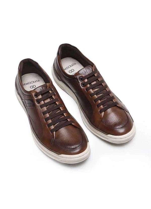 Democrata - Kit Sapatênis Democrata Denim Loop Masculino e Cinto Marrom 2