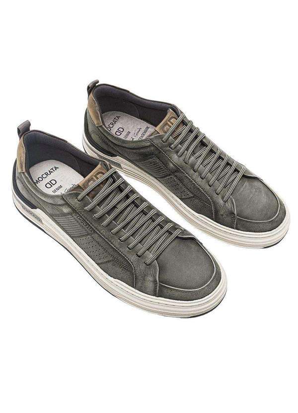 Democrata - Kit Sapatênis Democrata Denim Mike Masculino e par de Meia Marrom 2