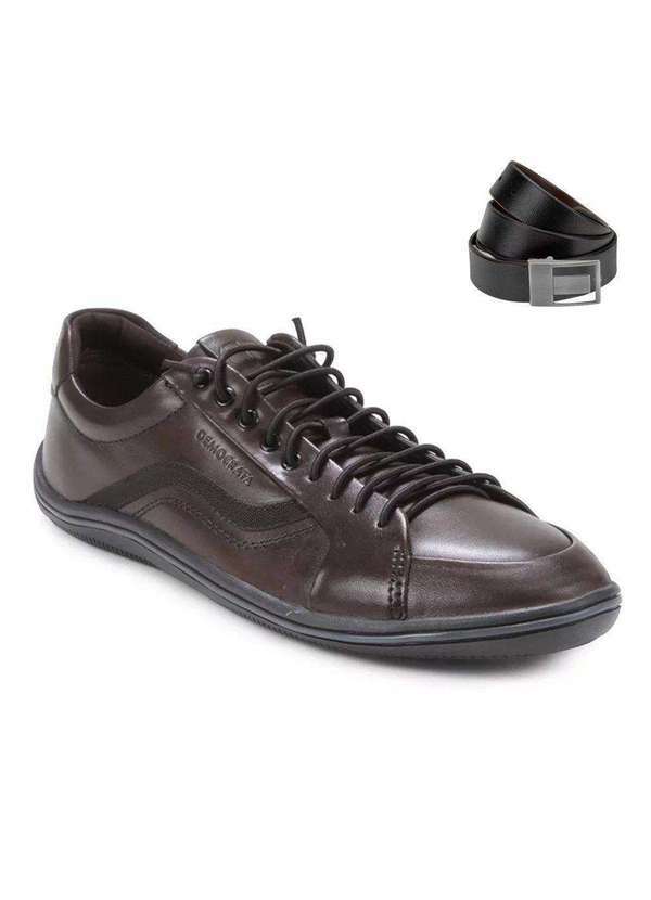 Democrata - Kit Sapatênis Democrata Denim Rave Masculino e Cinto Marrom