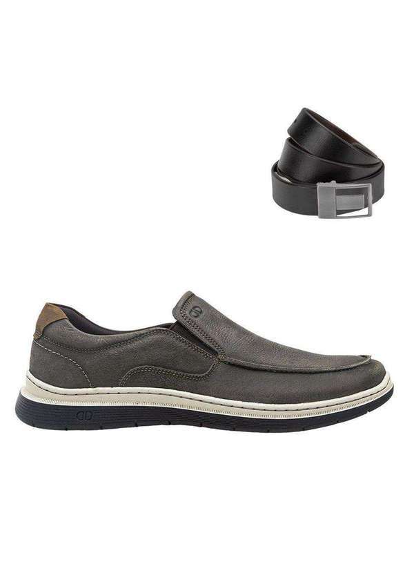 Democrata - Kit Sapatênis Democrata Easy Leave Masculino e Cinto Cinza