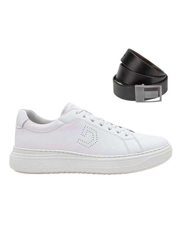 Democrata - Kit Sapatênis Democrata Joe Ultra Light Masculino e Cinto Branco