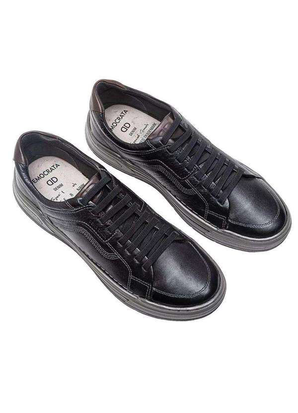 Democrata - Kit Sapatênis Democrata Volt Masculino e par de Meia Preto 3