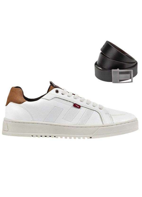 Ferracini - Kit Sapatênis Ferracini City Masculino e Cinto Branco