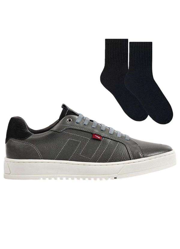 Ferracini - Kit Sapatênis Ferracini City Masculino e par de Meia Cinza