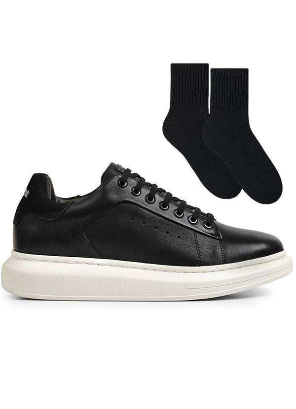 Ferracini - Kit Sapatênis Ferracini Impulse Masculino e par de Meia Preto