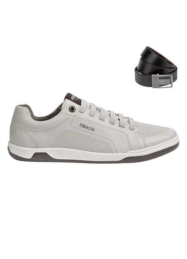 Ferracini - Kit Sapatênis Ferracini Lexus Masculino e Cinto Bege