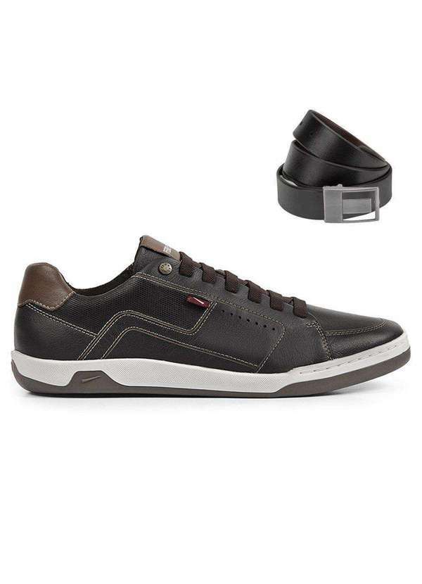 Ferracini - Kit Sapatênis Ferracini Lexus Masculino e Cinto Marrom