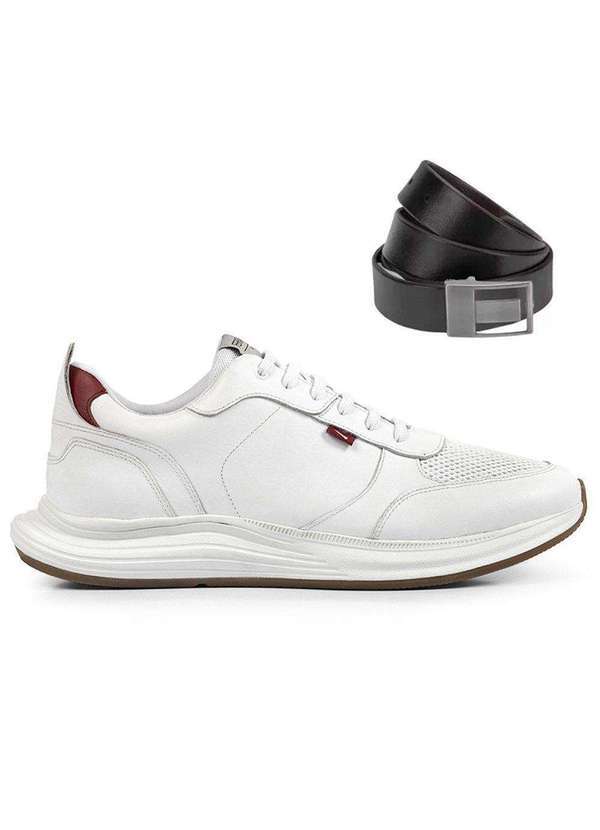 Ferracini - Kit Sapatênis Ferracini Moove Masculino e Cinto Branco