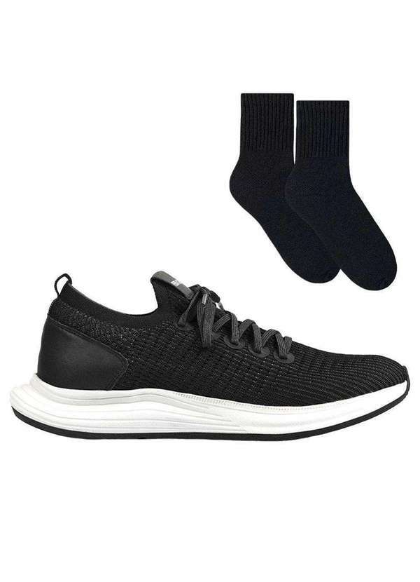 Ferracini - Kit Sapatênis Ferracini Moove Masculino e par de Meia Preto