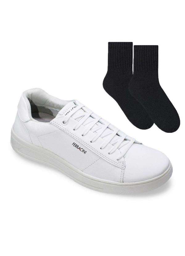 Ferracini Kit Sapatênis Ferracini Quest Masculino e Meia Branco