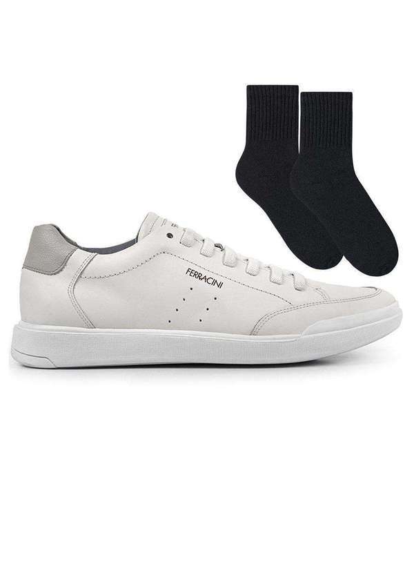Ferracini - Kit Sapatênis Ferracini Star Masculino e par de Meia Bege