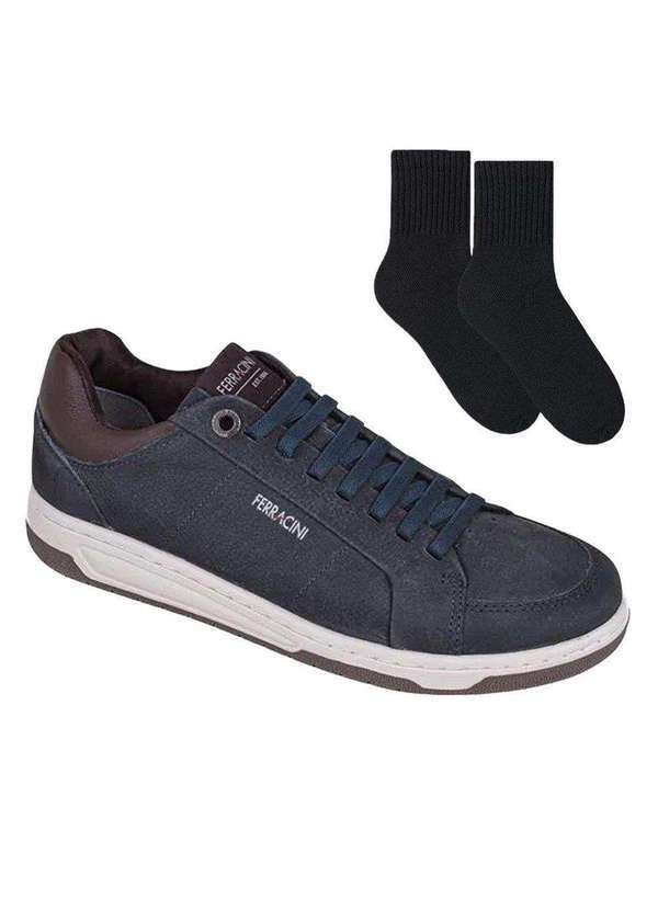 Ferracini - Kit Sapatênis Ferracini Vox Masculino e par de Meia Azul