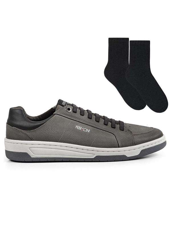 Ferracini - Kit Sapatênis Ferracini Vox Masculino e par de Meia Cinza