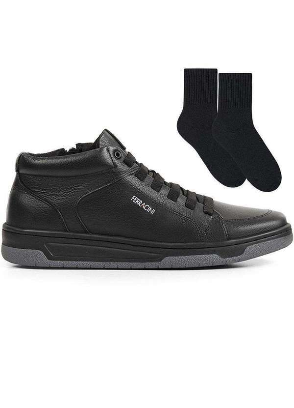 Ferracini - Kit Sapatênis Ferracini Vox Masculino e par de Meia Preto