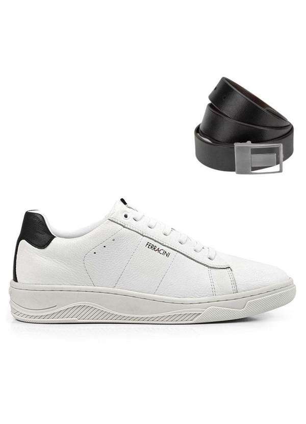 Ferracini - Kit Sapatênis Ferracini Yankee Masculino e Cinto Branco