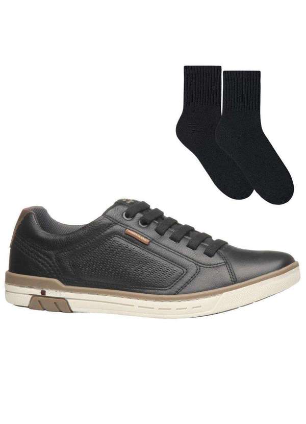 Pegada - Kit Sapatênis Pegada Basic Masculino e par de Meia Preto