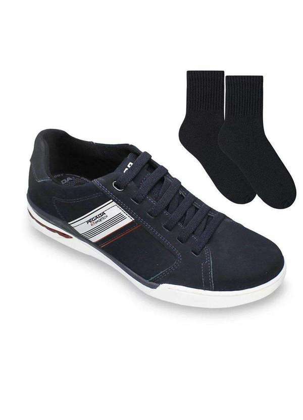 Pegada - Kit Sapatênis Pegada Dual Masculino e par de Meia Azul