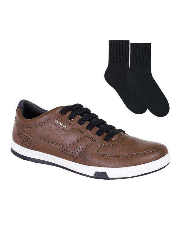 Pegada - Kit Sapatênis Pegada Element Masculino e par de Meia Marrom