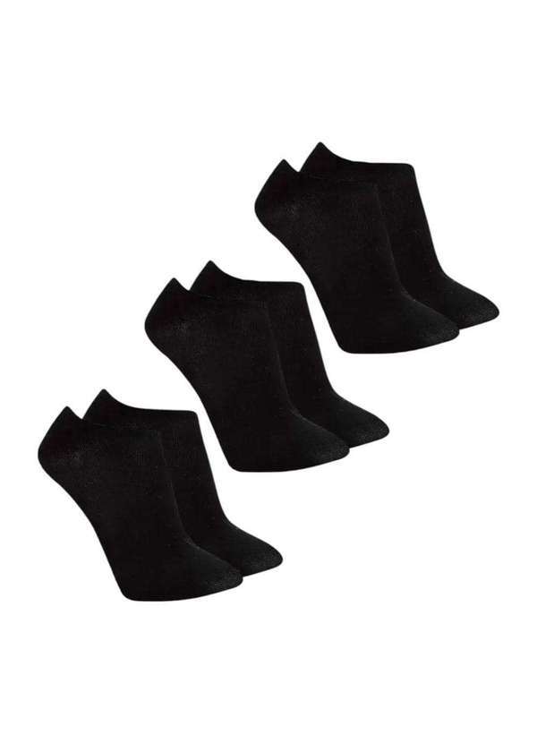 Selene - Kit 3 pares de Meias Selene Sapatilha Unissex Preto