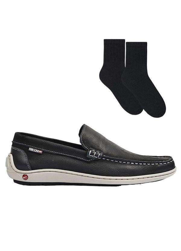 Ferracini - Kit Mocassim Ferracini Walk Masculino e Meia Preto